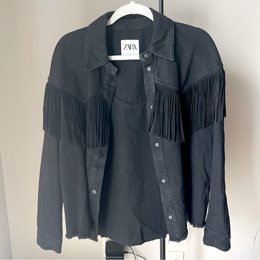 Zara fringe shacket